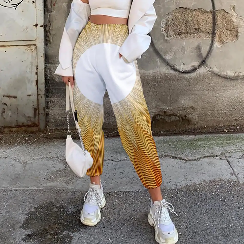 

Somepet Brand Sun Trousers Women Line High Waist Pants Abstract Trouser Women Sweatpants Tie dye sweatpants Cartoon