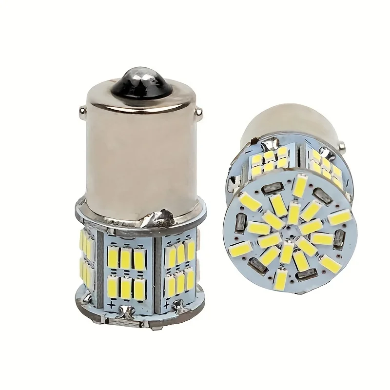 Фото 100 шт. светодиодных ламп 1156 1157 BA15S P21W с чипом 3014, 54 SMD, для замены задних фонарей и указателей поворота автомобиля, 12-24В, 6000K №3
