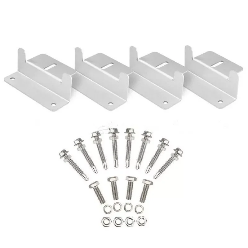 

2023NEW 4pcs/set Metal Solar Panel Mounting Bracket Set Z-shaped Aluminum Roof Bracket Carvan Solar System installation accessor