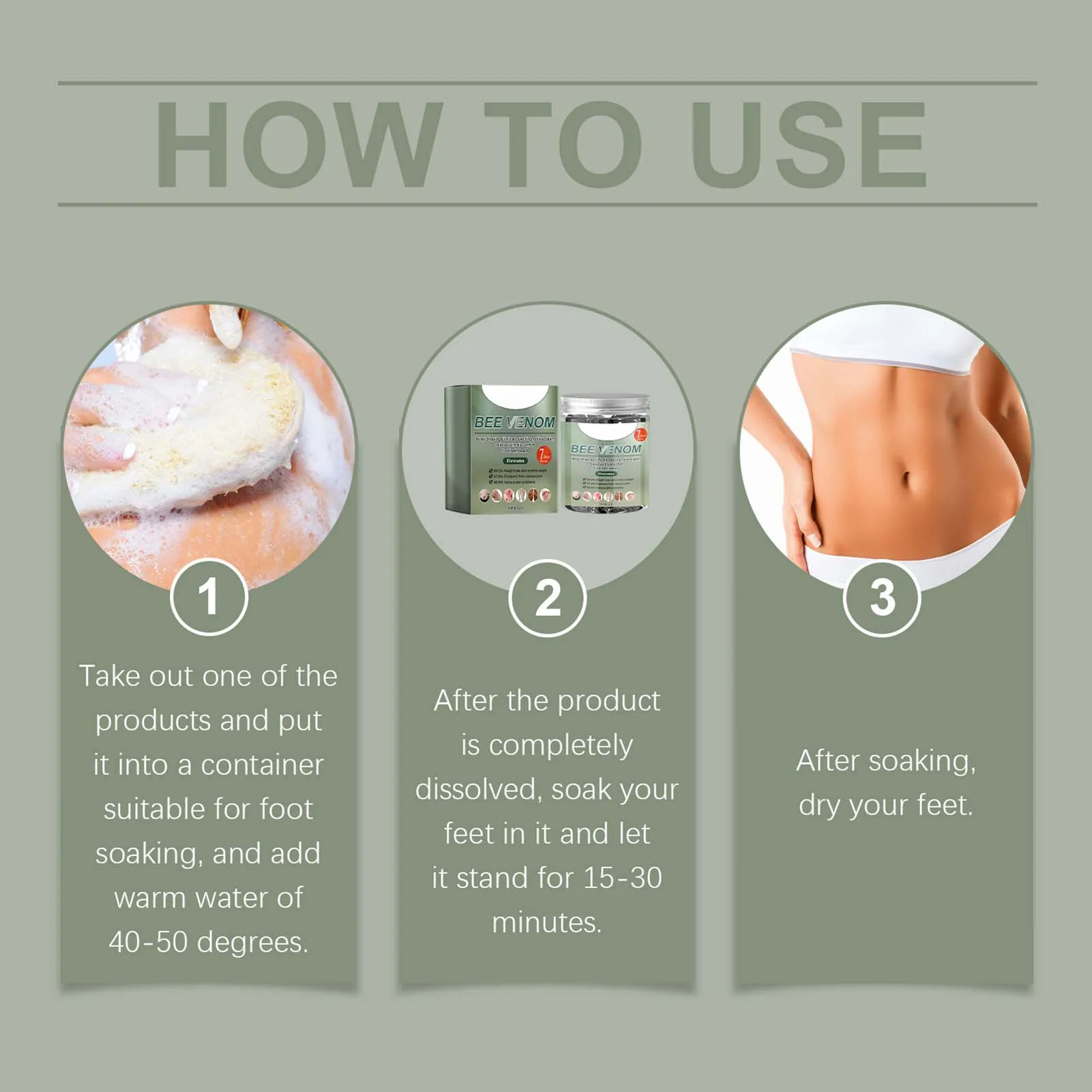 Рельефные бусины для замачивания ног Venom Detox многоэффективные похудения