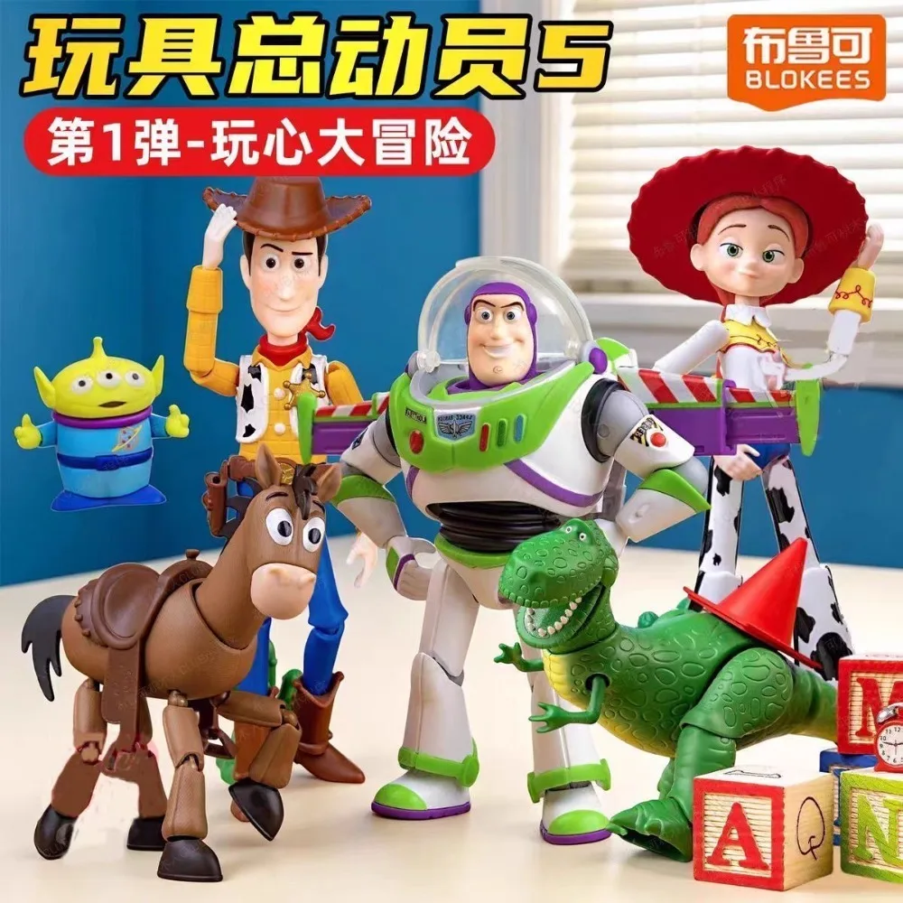 Фото Игровые фигурки Blokees Toy Story Elite Edition GV01: Базз Лайтер и Вуди – Коллекционные модели для увлекательных приключений, подарок для детей №1
