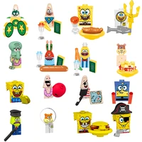 fl1002 jr231 spongebob mini action toy figures building blocks compatible cartoon anime bricks assemble birthday gifts for kids