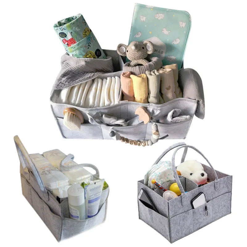 

Baby Diaper Caddy Organizer Portable Holder Bag for Changing Table and Car, Nursery Essentials Storage Bins 38*23*18cm