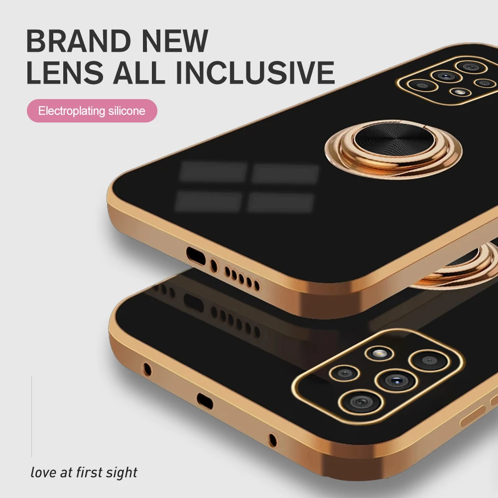 Гальванизированный Магнитный чехол с кольцом-держателем для samsung galaxy A53 A73 A33 A13 A52