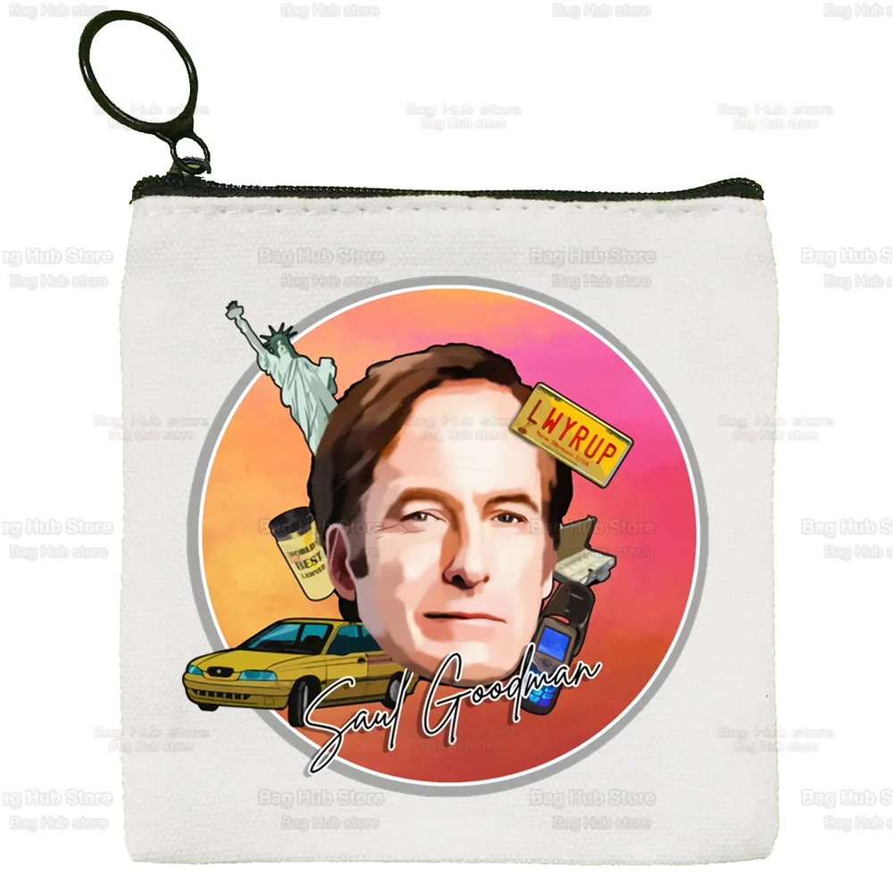 Better Call Saul Canvas Coin Purse Coin Purse Collection Breaking TV Show Canvas Bag Small Wallet Zipper Key Bag Hand Gift