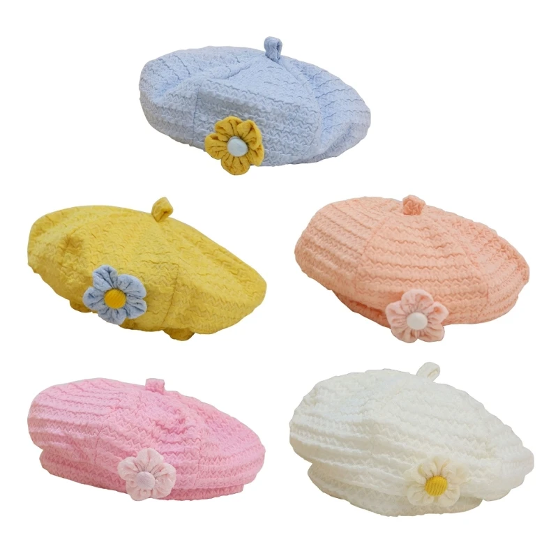 

Kids Cute Beret Hat Knit Cap Breathable Bonnet Baby Spring Photo Headwear