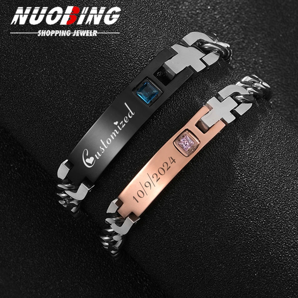 Браслеты из нержавеющей стали толстые и тяжелые браслеты с именем сына дочери