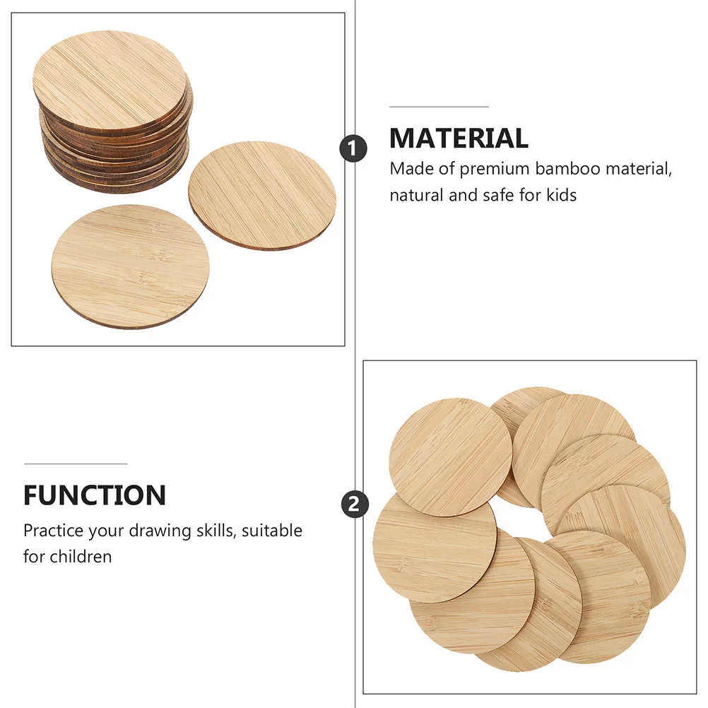 

Wood Unfinished Round Diy Wooden Slices Painting Piece Pieces Graffiti Rounds Chip Cutouts Circleslice Tree Chips Blank Cutout