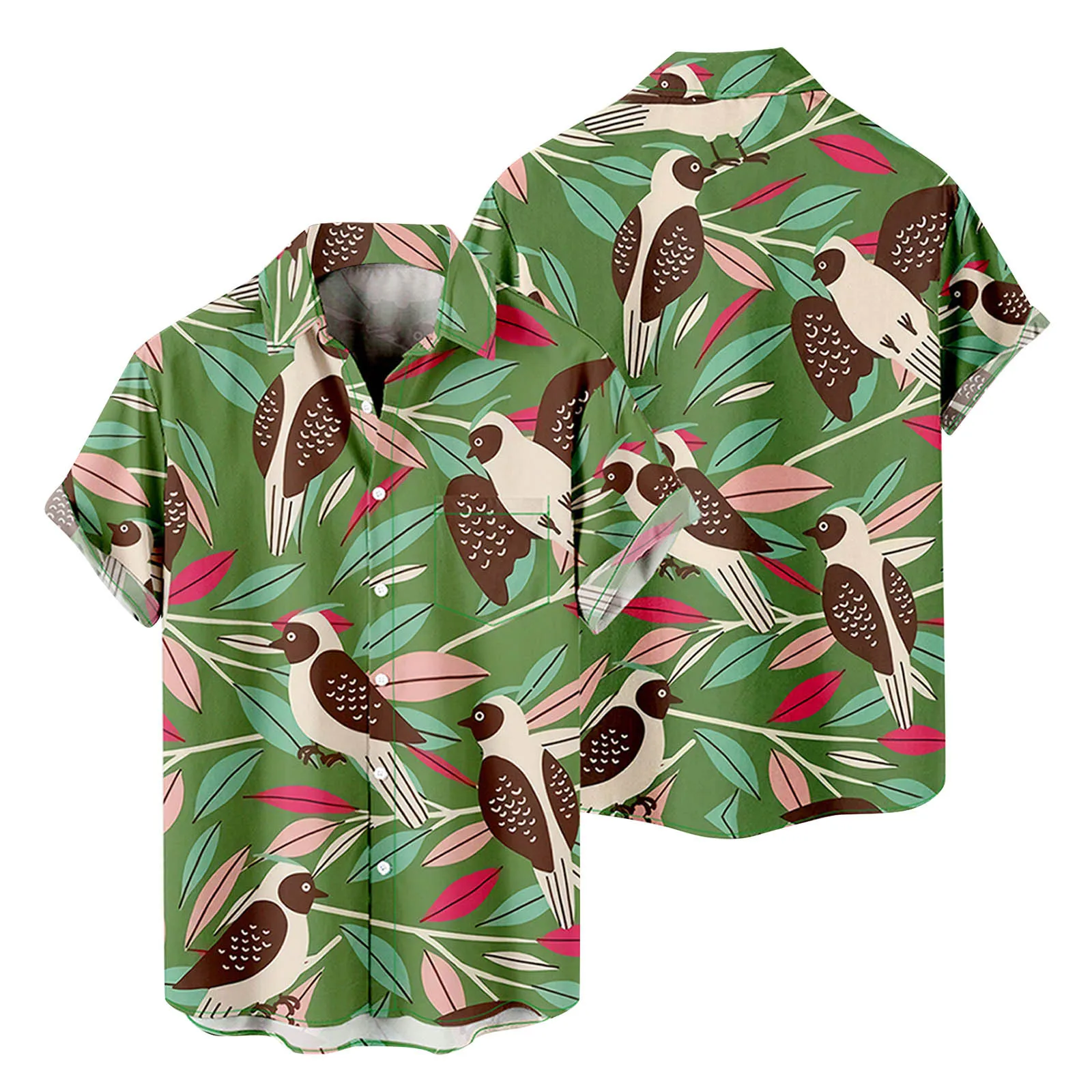 

Mens Fashion And Leisure 3D Digital Printing Buckle Lapel Short Sleeve Shirt Top Shirt Long Sleeve Men