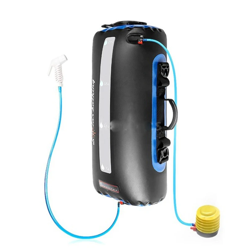 

3In1 Solar Shower Bag 20L Outdoor Swimming Inflatable Bag Camping Float Hydration Backpack Water Bag with Water Hose Switch Head