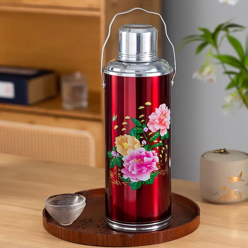 

Дорожная термос из нержавеющей стали, Ретро-термос, Бутылка для воды, Кофейная чашка, Кружка, Сохранение тепла и холода, 0,8 л, 1,2 л, 2 л