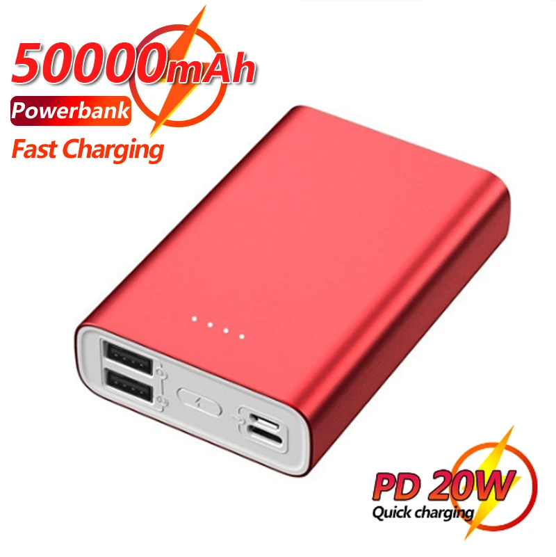 

2021 New 50000mAh Large Capacity Power Bank Portable 2USB Phone Charger Fast Charging External Battery for IPhone Xiaomi Samsung