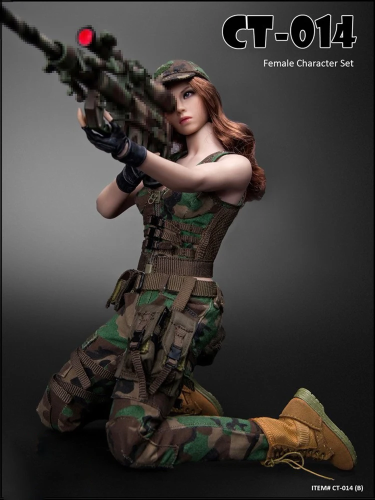 

CT014 12'' Action Figure Toy Tactical Set With Head Carving 1/6 Scale Female Soldier Combat Clothing Camouflage Uniform