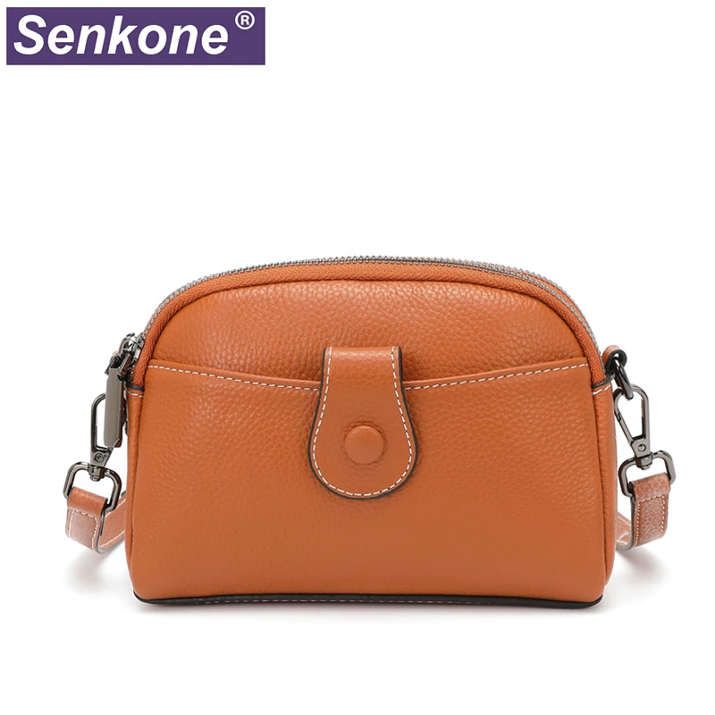 

New Fashion Designer Small Shoulder Bag Solid Genuine Leather Crossbody Bags For Women Simple Casual Handbags High Quality Bag