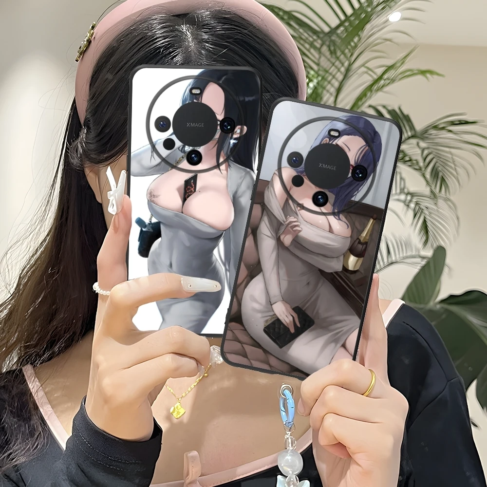 Dongtan Style Mobile Smart Cell Phone Case for Huawei Mate 60 50 40 30 20 10 Pro Plus Lite E 5G Black Soft Cover Shell