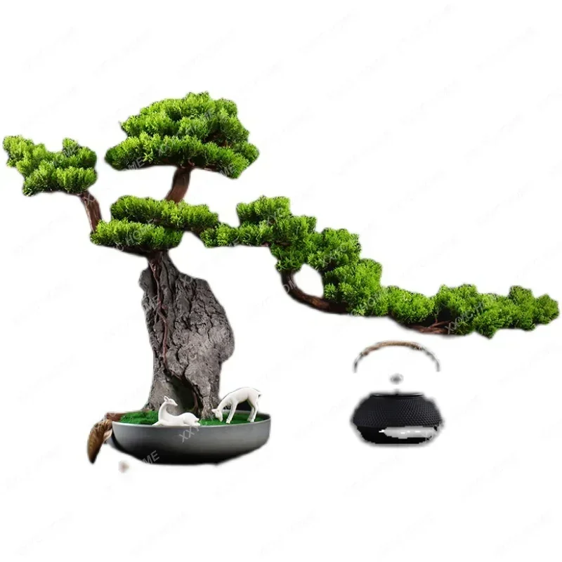 Имитация приветственной сосны Я кипарис бонсай отель вход офис рокарий камень