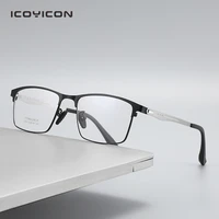 mens business screwless myopia glasses titanium hyperopia eyeglasses full frame optical eyewear 6107
