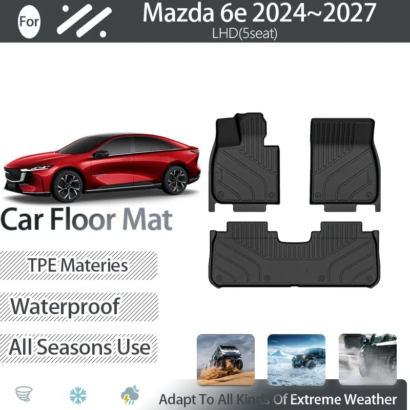 

Автомобильный коврик для Mazda EZ-6 EZ6 6e J90A 2024 2025 2026 2027 Антигрязный коврик для ног Левая рука Грязевой коврик для водителя Автоаксессуары