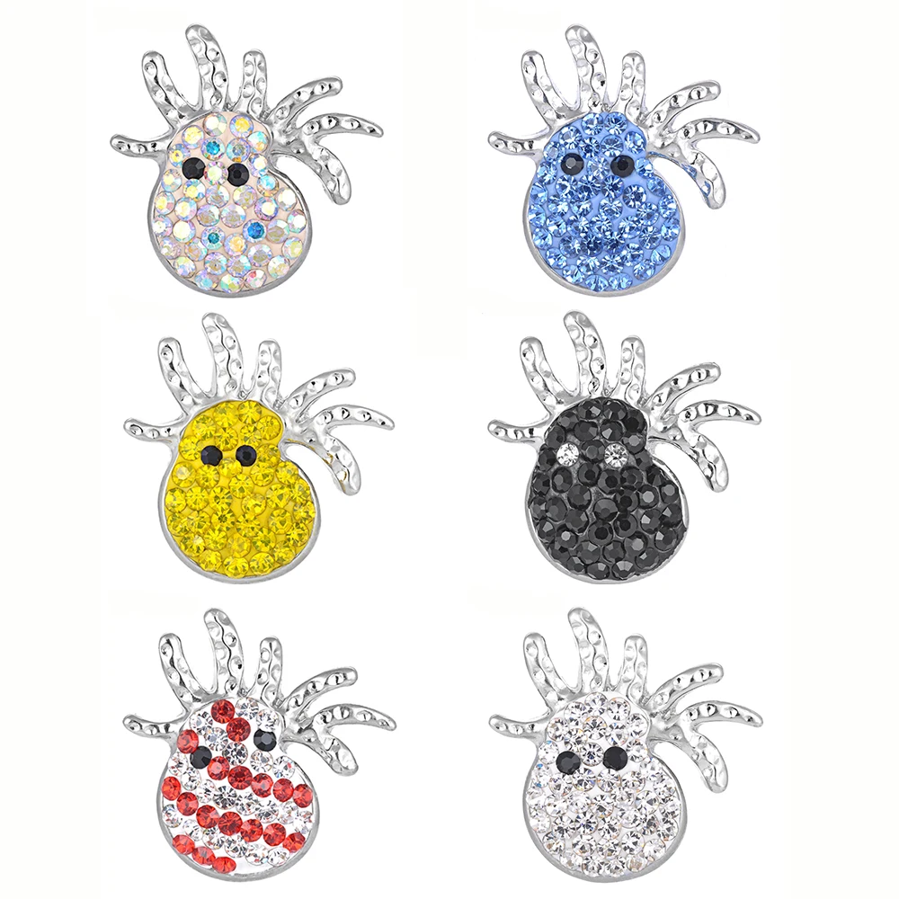 

Vocheng Ginger Snap Octopus Clay Button with Rhinestone Charms Button DIY 6 Colors 18mm Interchangeable Jewelry Vn-1615