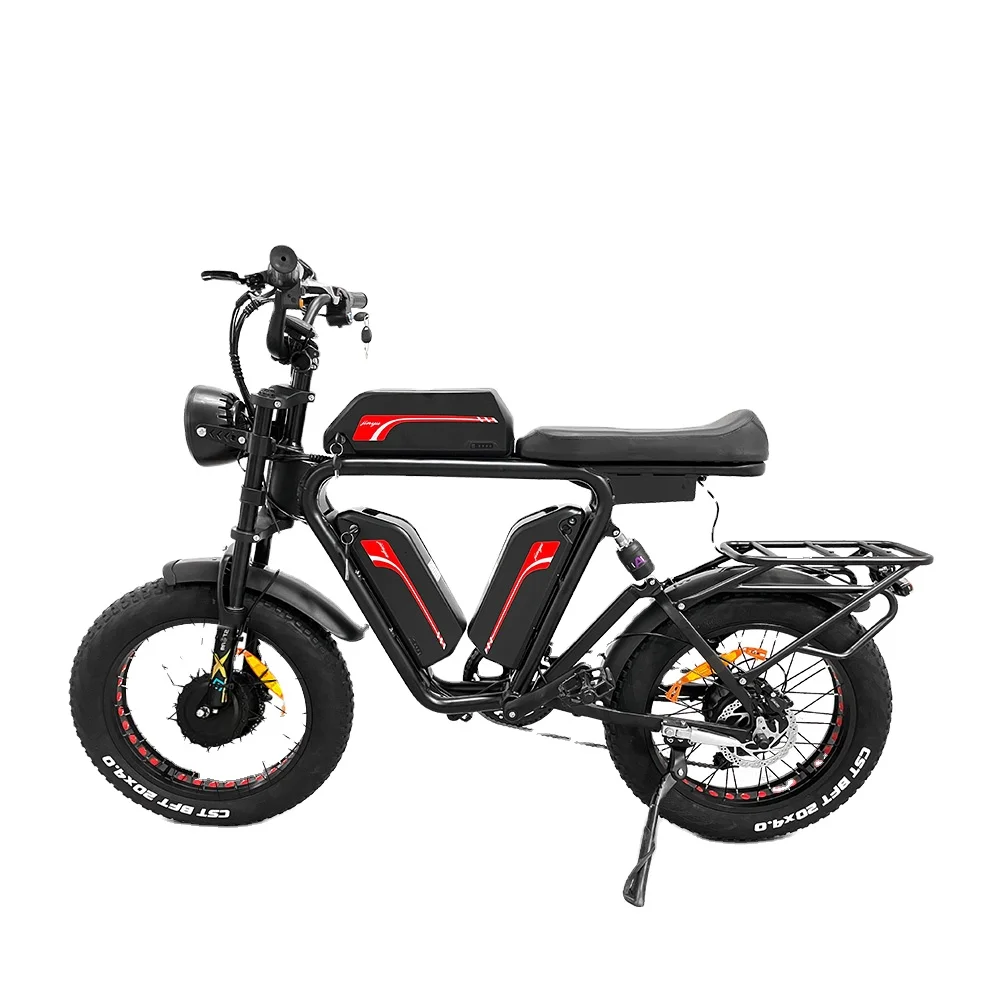long range full suspension yo-lin mid drive hybrid ebike 70ah triple battery 52v 2000w dual motor fat tire electric road bike