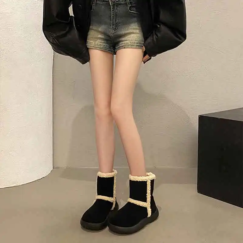 Обувь женские сапоги с круглым носком австралийские ботинки женская зимняя