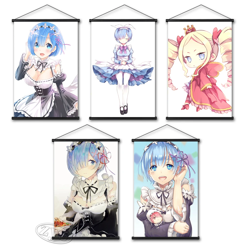 

Classic Re:Zero Poster HD Kara Hajimeru Emilia Canvas Print Painting Rem Ram Hang Scrolls Art Wall Picture Home Decor Background