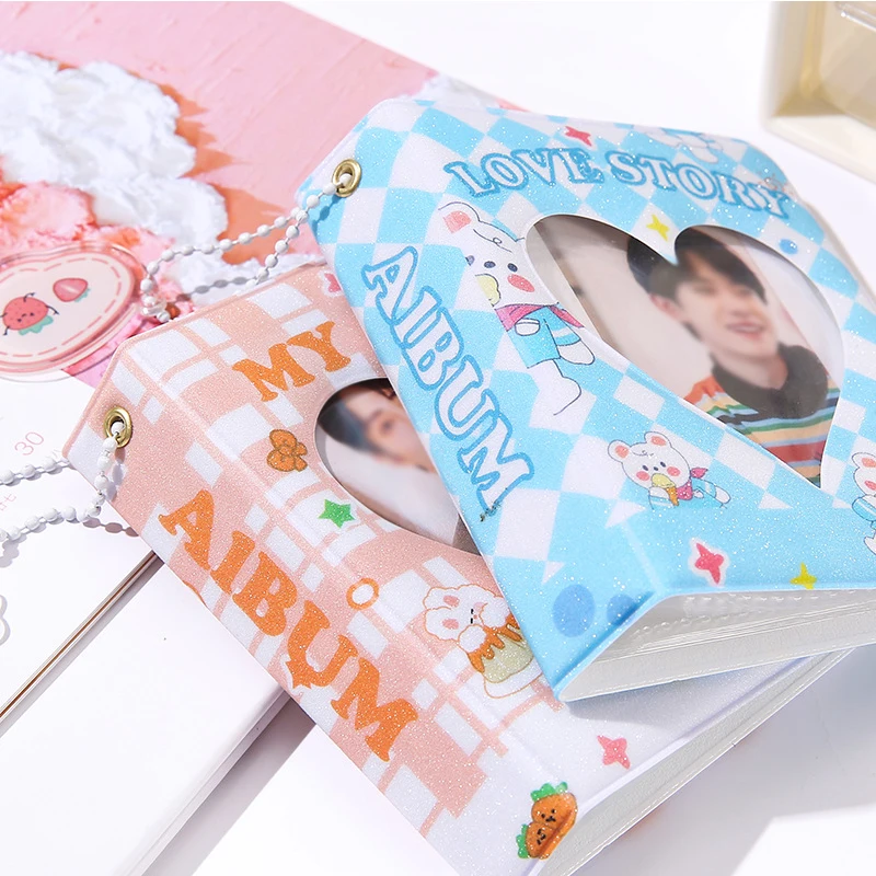 

Мини-фотоальбом 3 дюйма с принтом медведя, торта, 40 карманов