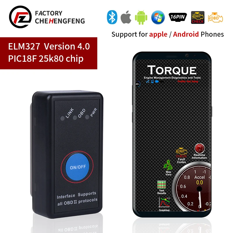 ELM327 V 1,5 OBD2 сканер WiFi BT PIC18F25K80 чип OBDII диагностические инструменты для IPhone Android ПК ULME 327 автосчитыватель кодов