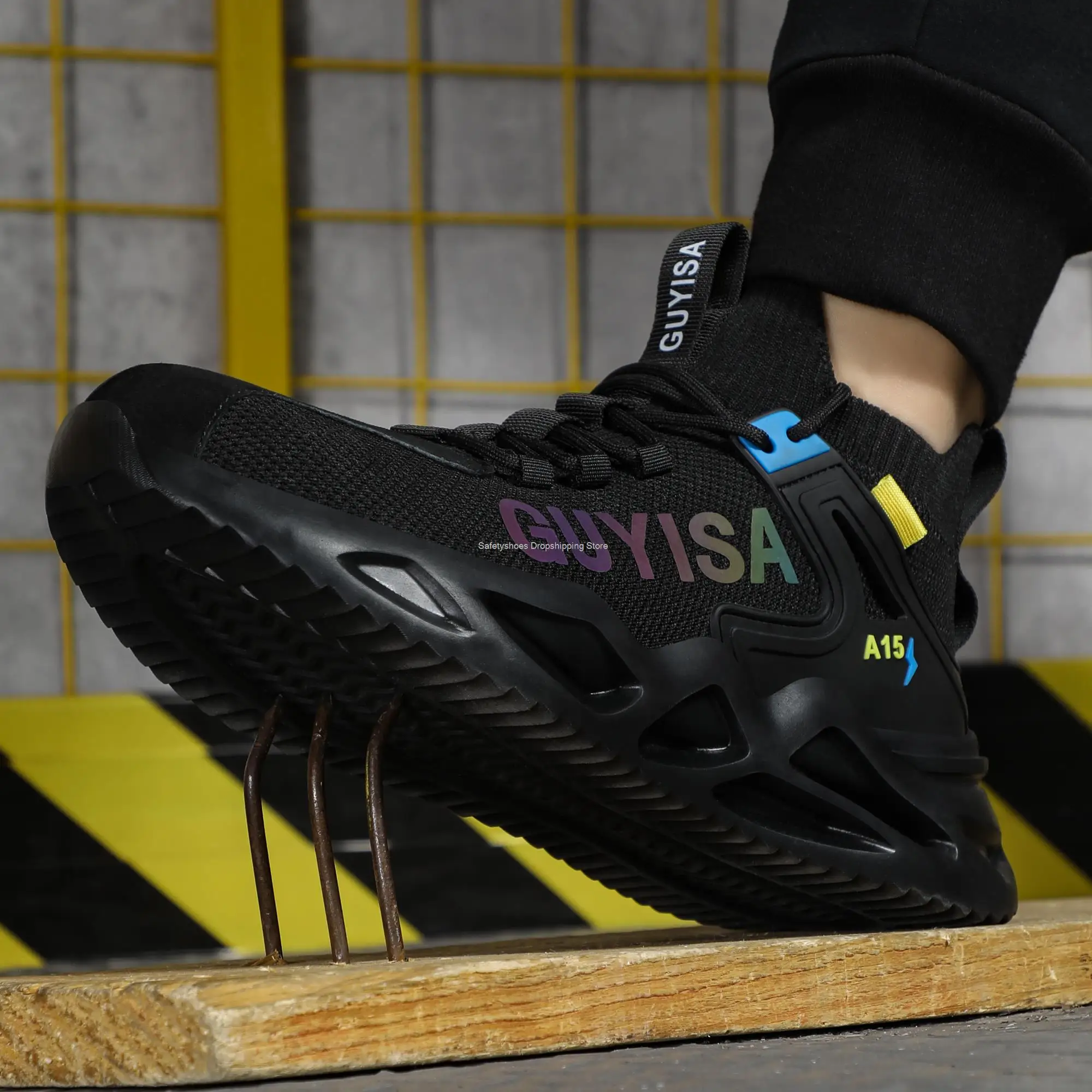 2022 New Safety Shoes Men Breathable 