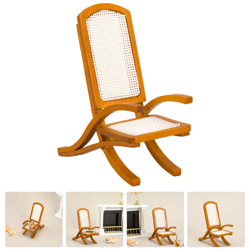 

Retro Sofa Chair Model Huanghuali Wood Color House Decoration Dining Furniture Accessory Mini Toys