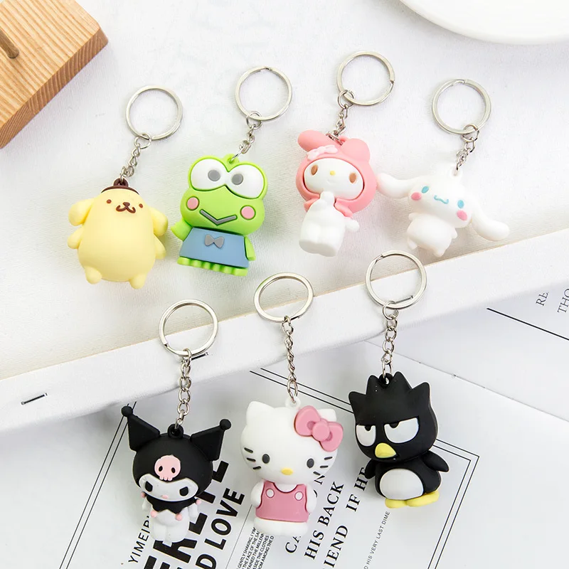 

fashion Cute keychain holder women girls kawaii rabbit Key chain for female Kawaii Cartoon Frog Pudding Dog Penguin Bag Pendant