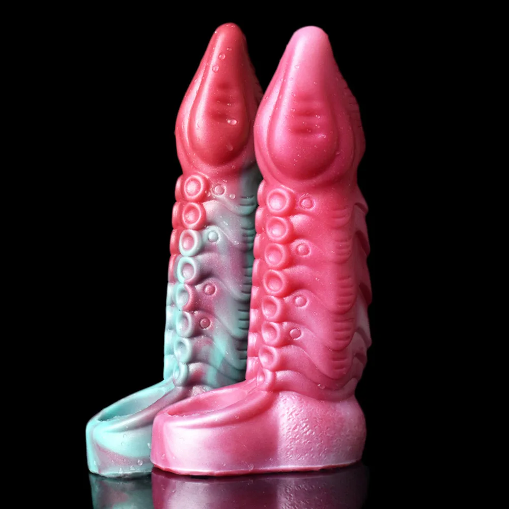 

Fantasy Monster Penis Sleeve Soft Silicone Knot Sheath Dick Extender & Enlargement Cock Cage Sex Toys for Men Hollow Dildo