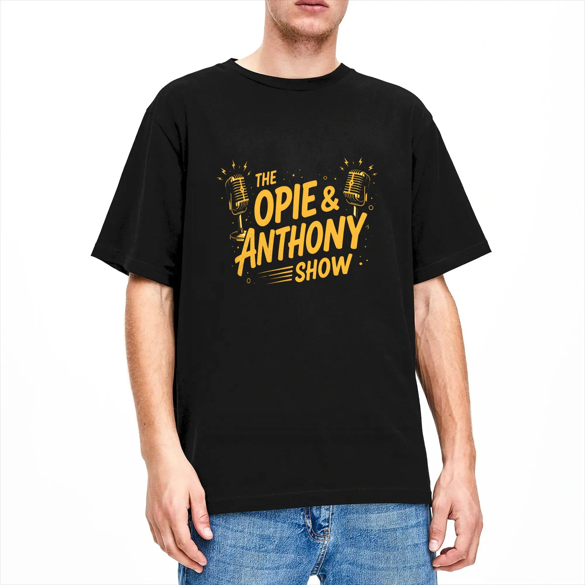 Фото Летняя футболка Opie And Anthony American Talk Show Radio Program, футболки из 100% хлопка для мужчин, футболки Y2K с короткими рукавами №2