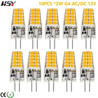 10PCS AC DC 12V 2W G4 LED Bulbs Energy Saving Halogen Lamp Replace G4 Bi Pin Led Corn Light Bulb