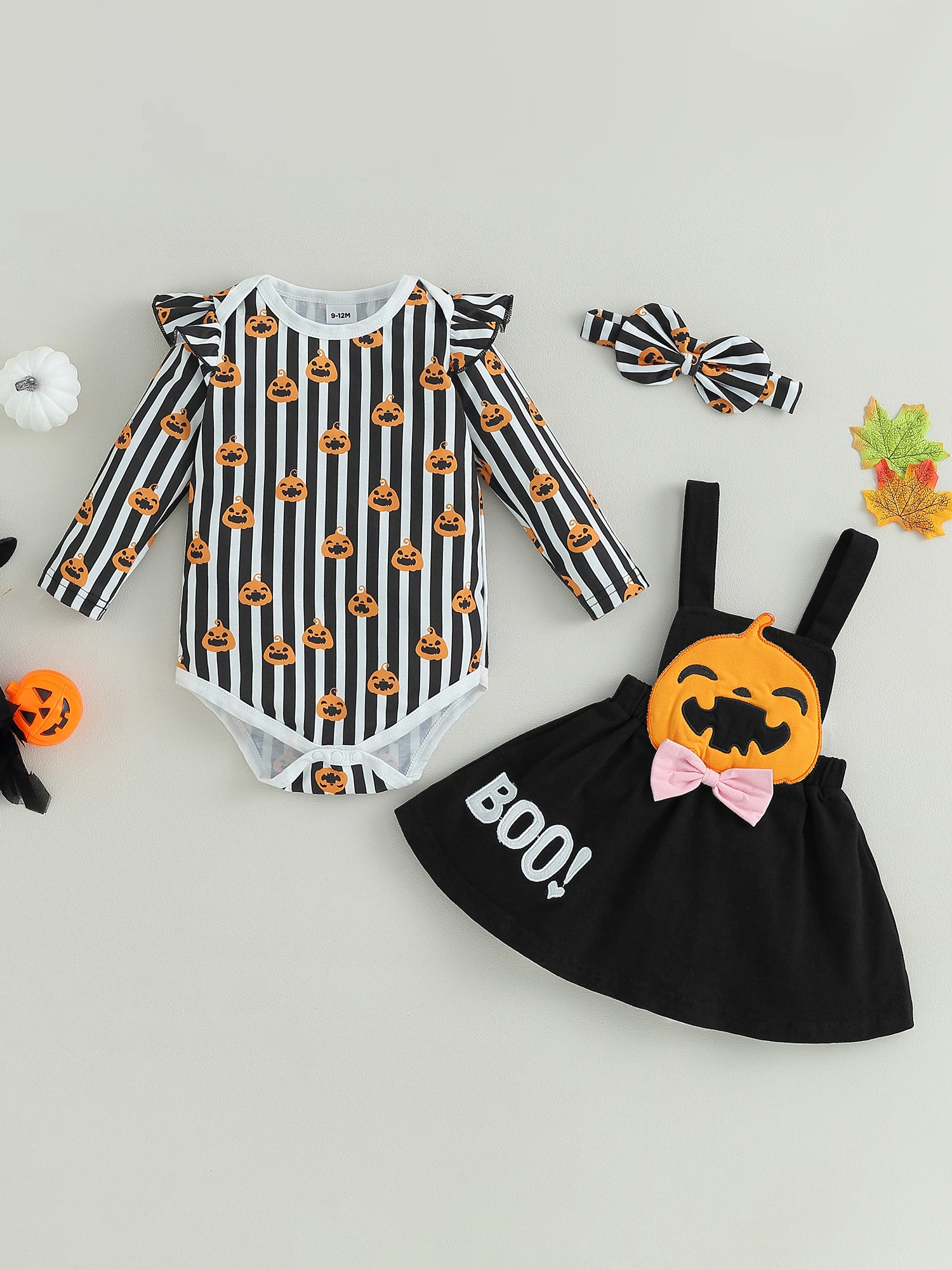 

Mubineo костюмы с юбкой на Хэллоуин для маленьких девочек комбинезон с длинным рукавом комбинезон с тыквой комбинезон платье Одежда для новорожденных-восхитительный наряд