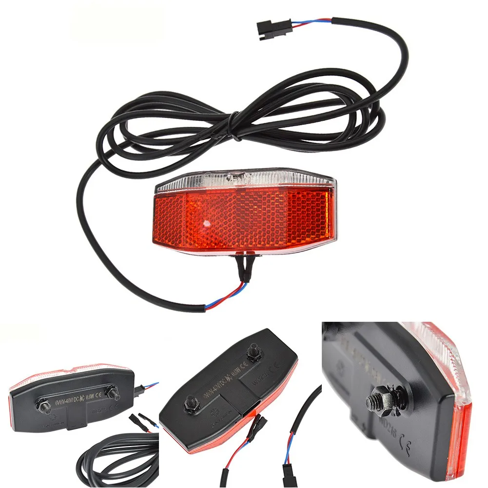 

6-48V Electric Bicycle Ebike LED Rear Light TailLight Lamp Waterproof Big Beam Angle 180 Degree For Most E-bike