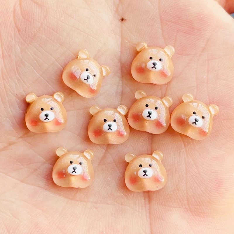 50 шт. новые милые мини кавайные Мультяшные Животные медведь с плоским основанием