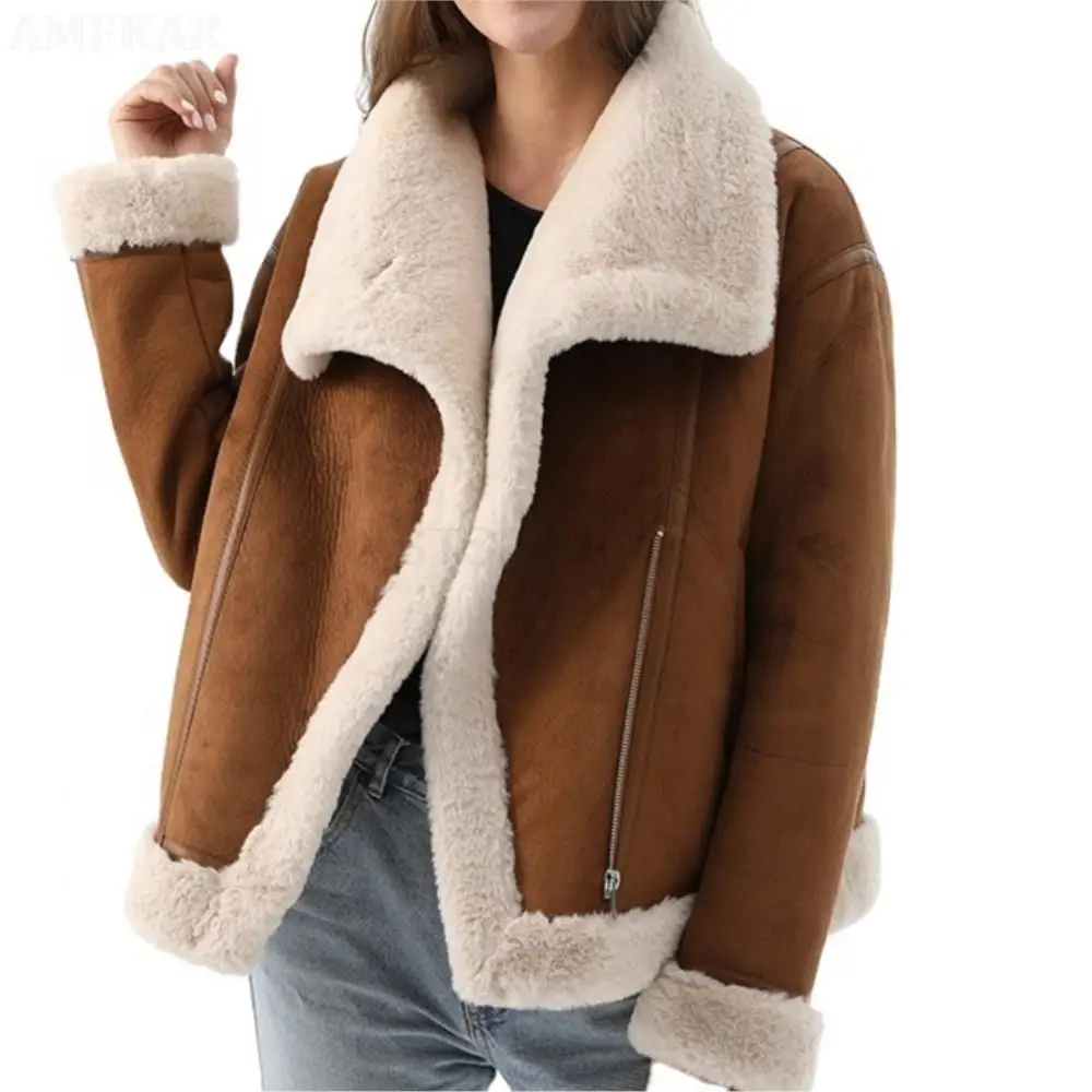 Brown Fur Coat Woman 2022 Luxury Long Winter Warm Real Fur Jacket Fashion Designer Leisure Lapel Simple Parka Winter Fur Coat