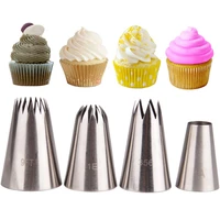 4pcs cream icing piping nozzles set 1a1e3569ft stainless steel diy cake fondant decorating pastry tips cupcake baking tools
