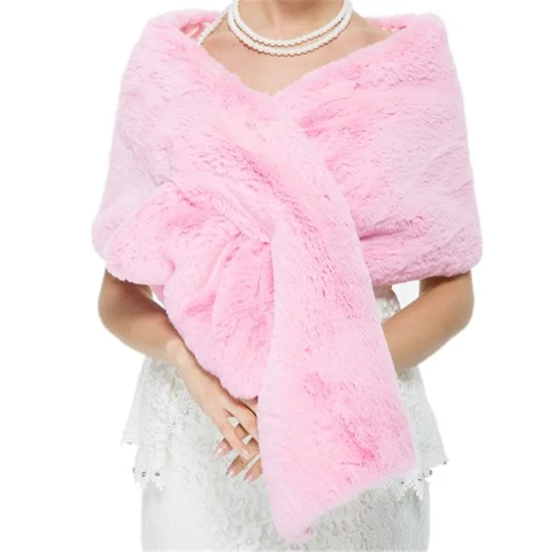 Свадебная шаль Qearlstar из искусственного меха Роскошные зимние накидки куртки