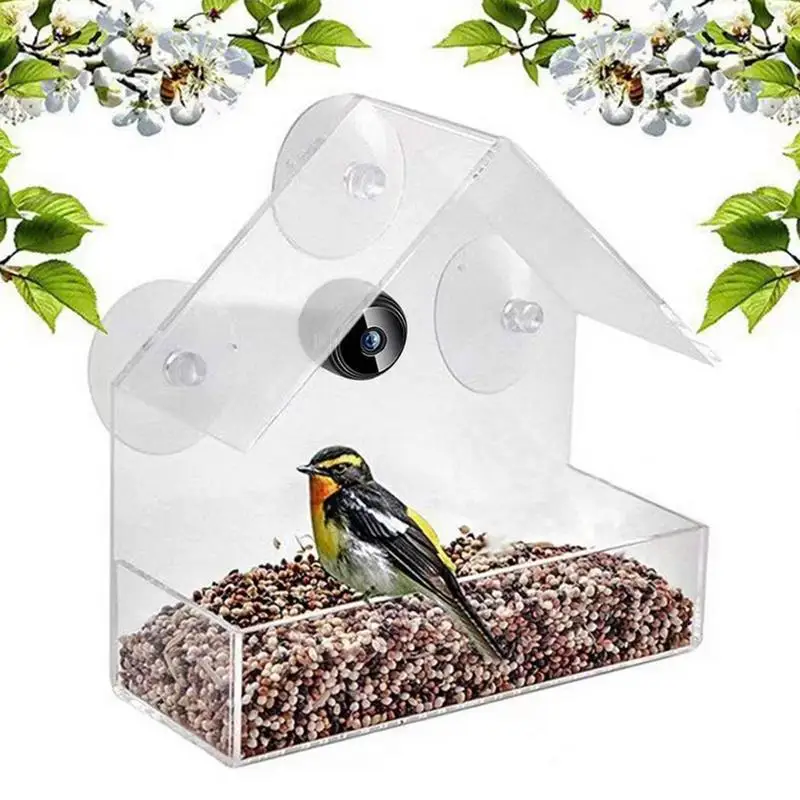 

Bird Camera Feeder Wild Bird Feeding Supplies With Wireless 1080P Video Nigh-version Bird Watching Camera Clear Window House For