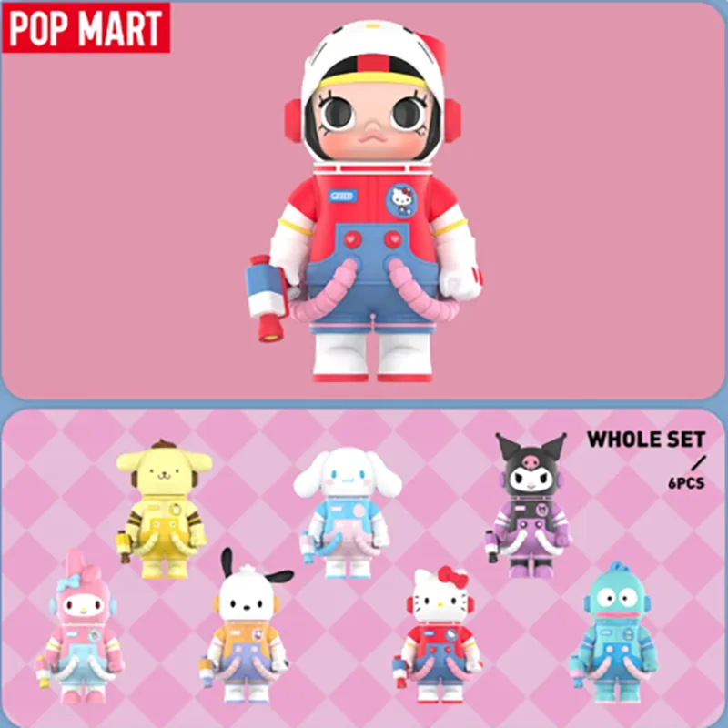 Фото POPMART MEGA SPACE MOLLY 400% персонажи Sanrio, серия слепая коробка, сумка для догадок, оригинальные игрушки, кукла, милые аниме-фигурки, украшения, подарок №1