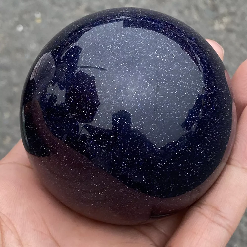 Натуральный кристалл кварца синий песок золотой шар кварцевый хрустальный