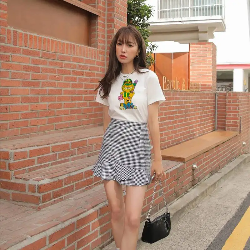 Футболка женская летняя с круглым вырезом в стиле хип-хоп |