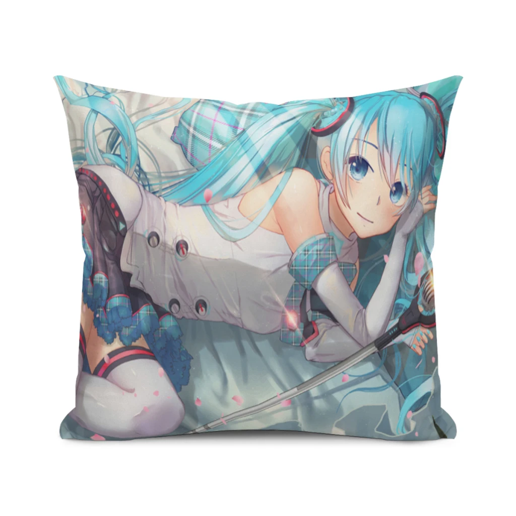 

Kawaii-anime-girl-printed-sofa-creative-square Cushion Cover Sofa Car Waist Throw Pillow-25x25~70x70cm