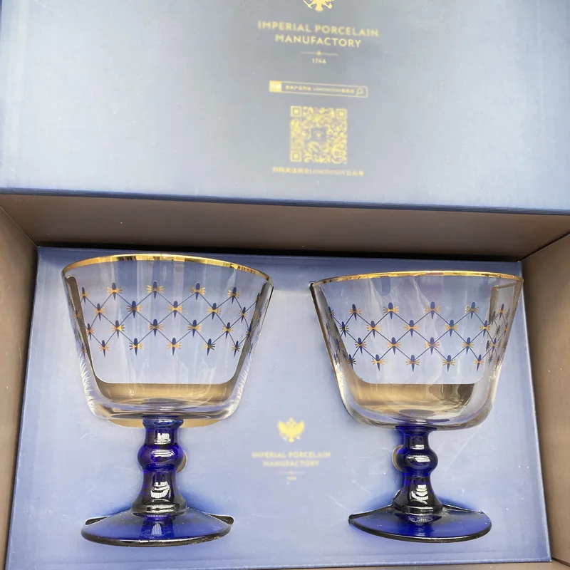 European High-end Crystal Glass Red Wine Glass Whisky Pair Glass Stemware Juice Cup Luxury Wedding Gift Box