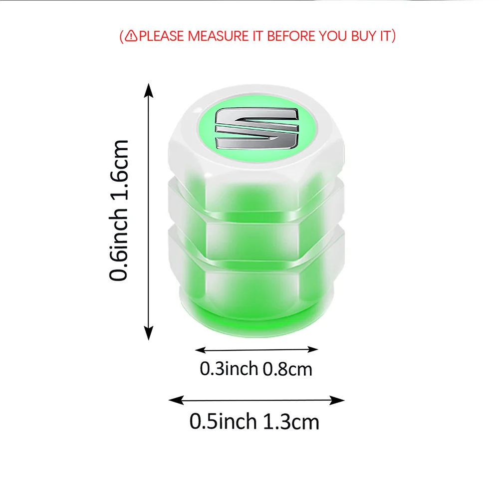 4 шт. светящиеся крышки клапана колеса автомобиля украшения автоматические