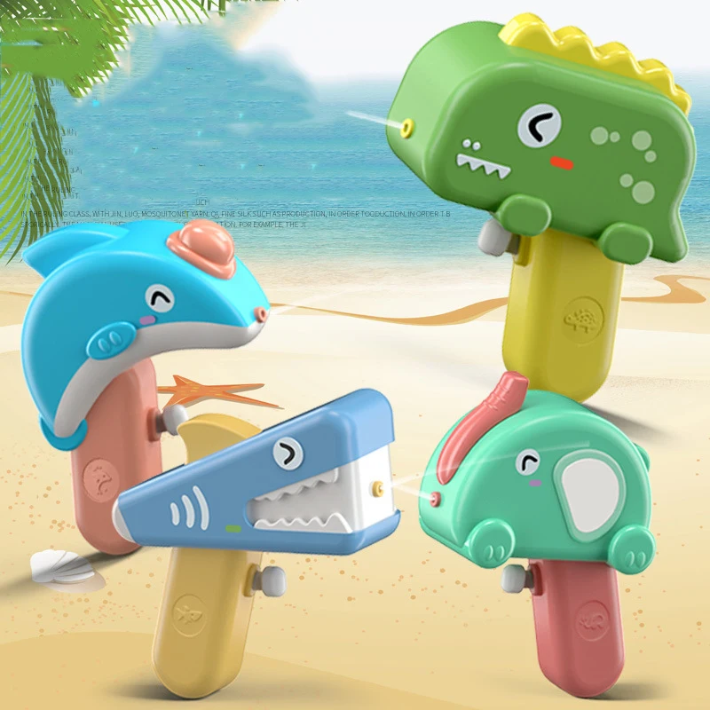 4Pcs Cartoon Mini Wasser Pistolen für Kinder Nette Tier Wasser Squirt Spielzeug Kinder Sommer Pool Spielzeug Hai Puffer Outdoor strand Spielen Geschenk