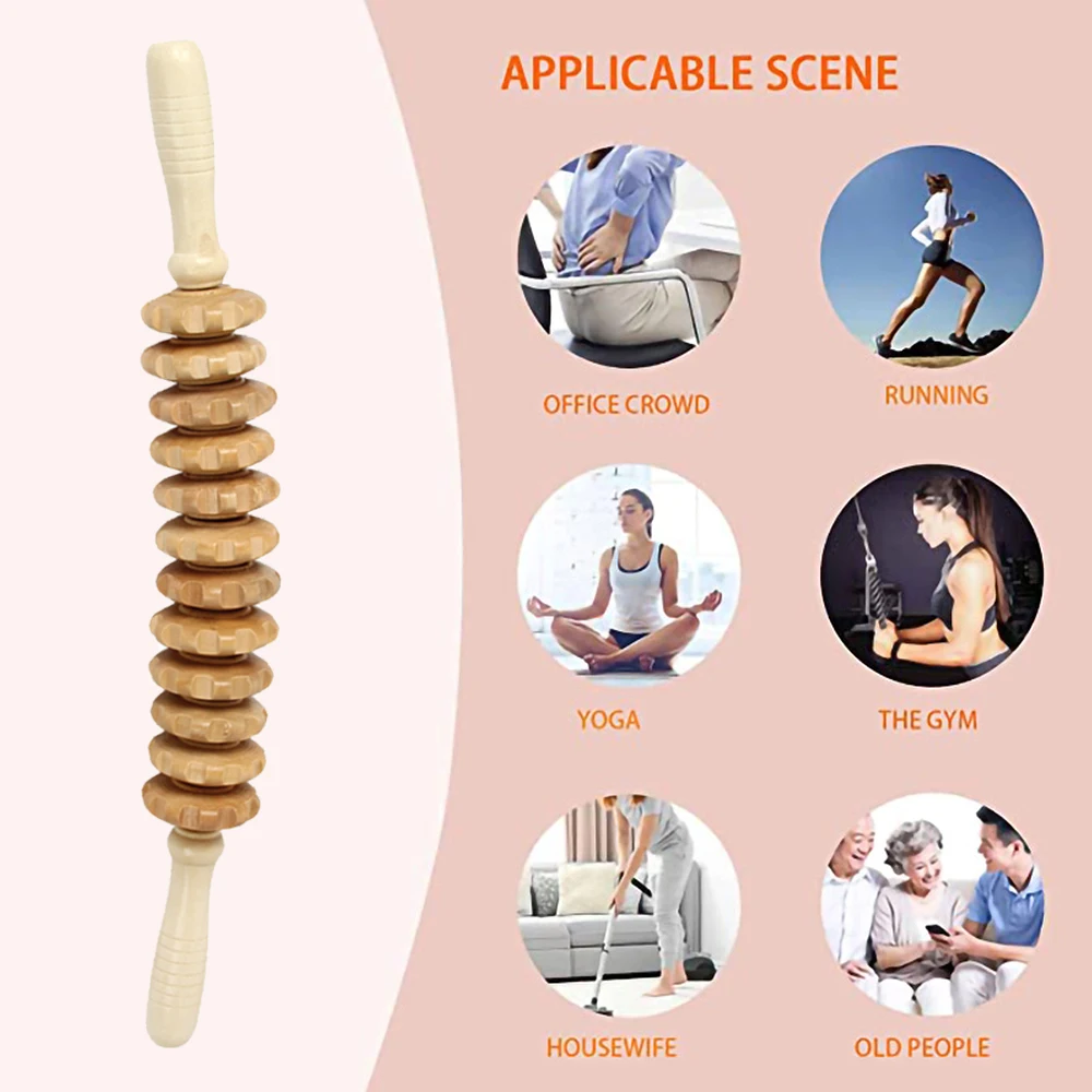 Tcare 4Pcs/Set Deluxe Wood Massage Therapy Tools for Body Shaping Set Home Gym Professional Maderoterapia Kit |