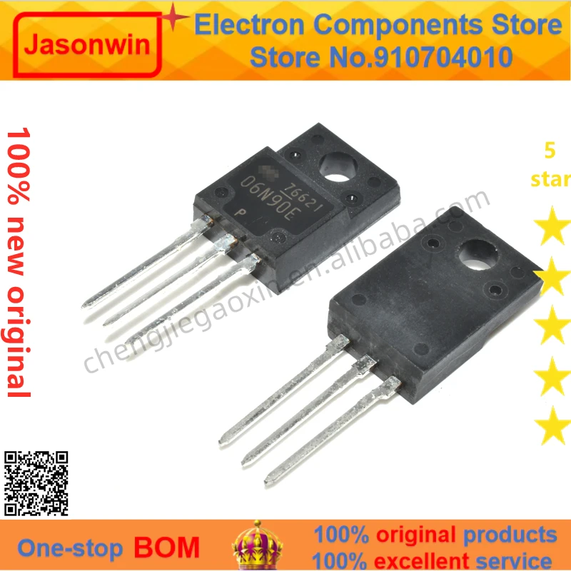 100% Nuevo 50 Unids/Lote оригинальный MOSFET FMV06N90E 6A 900V 06N90E TO-220F транзистор |